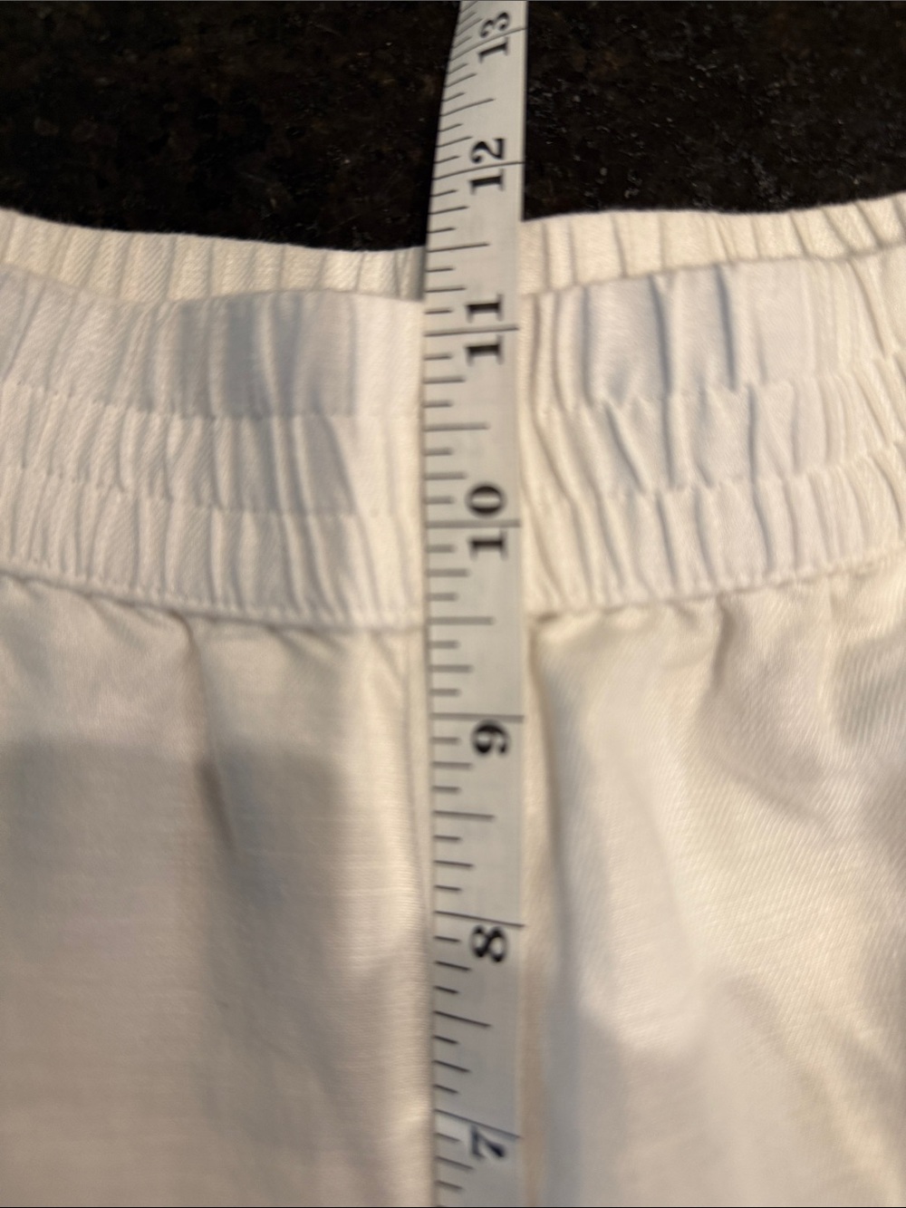LOFT White Linen Relaxed Fit Shorts w Elastic Waist Size XS - Picture 9 of 11